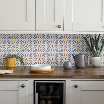 D-C-Fix Self Adhesive Wall Tiles Cuba Gold – 15cm x 15cm I Pack of 6