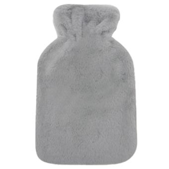 De Vielle Rabbit Faux Fur Hot Water Bottle Grey | 1.7 Litre Cosy Hot Water Bottle