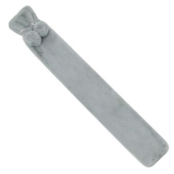 De Vielle Rabbit Faux Fur Long Hot Water Bottle Grey | 2 Litre Extra-Long Hot Water Bottle 76cm