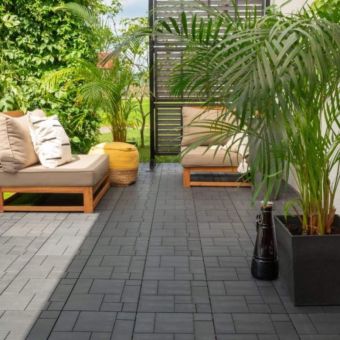 Deck Tile Mosaic Graphite 30x30cm - Pack of 6