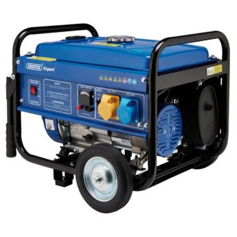 Draper Expert 2000W Petrol Generator with Wheels and Dual Voltage Output 110V 230V for Home Outdoor and Site Use