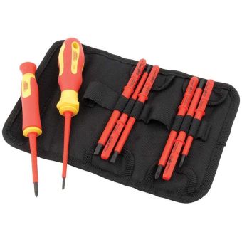 Ergo Plus® VDE Screwdriver Set With Interchangeable Blades - 10 Piece