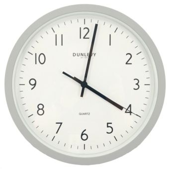 Dunlevy Light Grey Wall Clock 12"