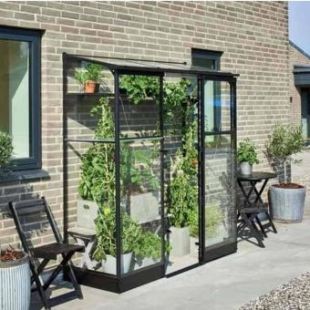The Halls Qube Lean-to Greenhouse (Includes Base)-2ft x 6ft