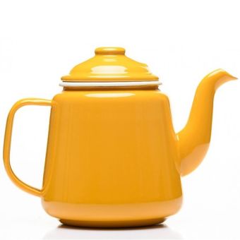 Falcon Mustard Enamel Teapot 14cm – Classic Hob & Oven Safe Tea Kettle