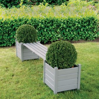 Esschert Design Planters with bridge bench - Grey