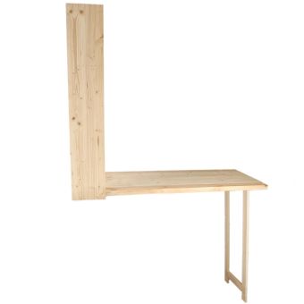 Esschert Design Wall Bar Table with Fold Down Shelf L Natural