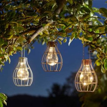 Eureka! Solar LED Firefly Warm white Lantern I Silver, Rose Gold and Copper I Each