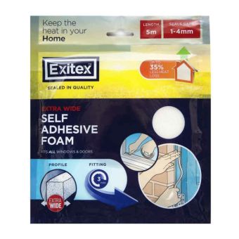 Exitex Self Adhesive Foam White 5m