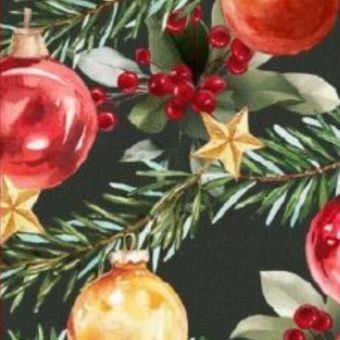 Festive Baubles Green Oil Cloth – Premium Wipe-Clean Christmas Table Cover 1.4m Width - Price per Metre
