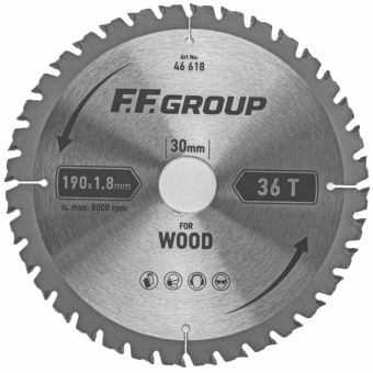 FF GROUP 184mm x 2mm 36T Circular Saw Blade for Wood with Teflon Coating and Carbide Teeth