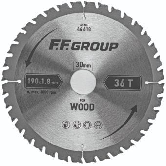 FF GROUP 250mm x 3mm 60T Circular Saw Blade for Wood Cutting with Teflon Coating and Carbide Teeth