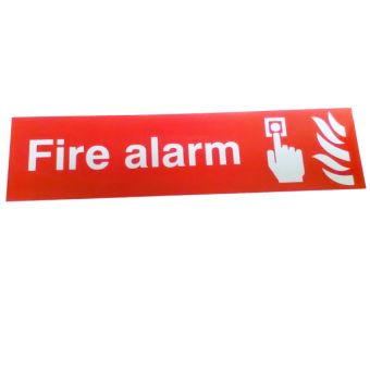 Red PVC Scripted Fire Alarm Sign - 200mmx50mm