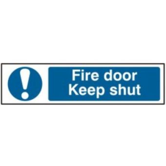 Fire door Keep shut - PVC Sign (200mm x 50mm)
