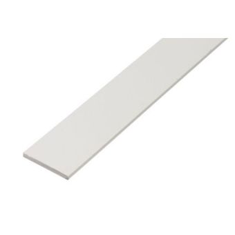 Flat Bar PVC White - 25mm x 2 mm / 1m