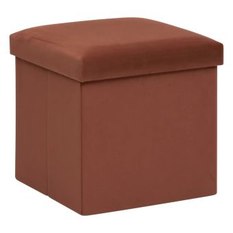 Folding Pouffe - Velvet Amber