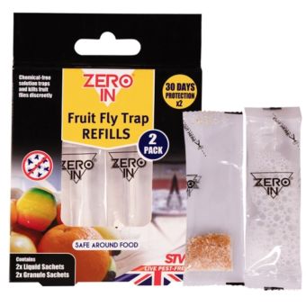 Zero In Fruit Fly Trap Refill Twin Pack Non-Toxic Bait