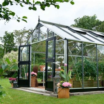 Juliana Gardener Greenhouse Aluminium/Black Safet Glass 12'x19'