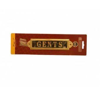 7 1/4 x 2" Brass Gents Sign - Cast Brass