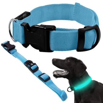 Glow-in-the-dark LED Collar for Dogs and Cats - Blue