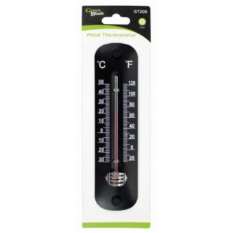 Green Blade Black Metal Thermometer