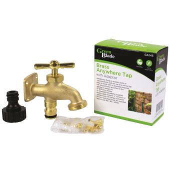 Green Blade Brass Anywhere Tap with Adaptor