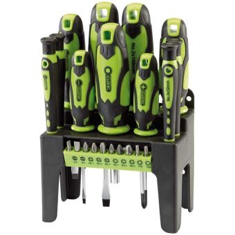 Screwdriver Set (Green Handles) (21 Piece)