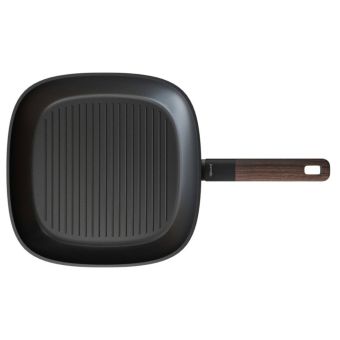 Grill Pan Black Wood Range 2.2L Non-Stick Griddle Pan 28cm