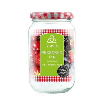 Abbey Glass Preserve Jar & Lid - 1Lb