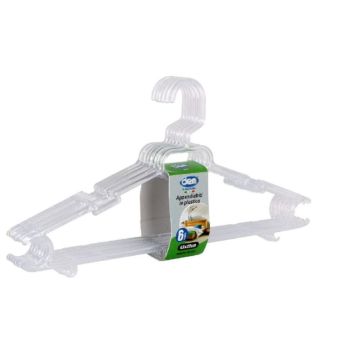 Clear Plastic Clothes Hangers - 6 Pack