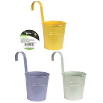 Green Blade Hanging Garden Pot – Decorative Metal Fence & Balcony Planter I Each