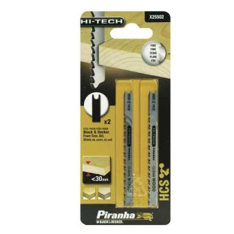 Piranha Black & Decker Hi-Tech Carbon Steel Jigsaw Blades - For Fine Wood