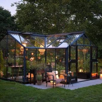 The Juliana Orangery 19ft x 14ft Grey/Black (21.5 m²) (Base included)