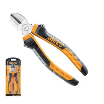 INGCO 180mm Diagonal Pliers | Cr-V Side Cutters with Two-Colour TPR Handle