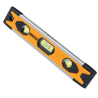 INGCO 225mm Mini Spirit Level | Aluminium Level with 3 Acrylic Vials