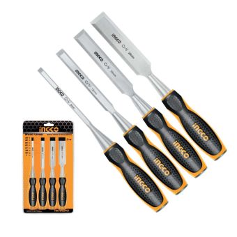 INGCO 4pcs Wood Chisel Set 6mm, 12mm, 19mm, 25mm | CR-V Steel Blades