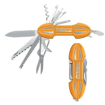 INGCO Multi-Function Knife | 15-in-1 Stainless Steel Multi Tool with Soft Rubber Grip