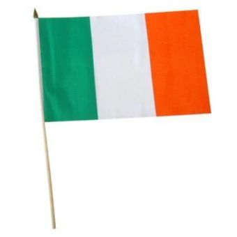 Ireland Hand Waving Flag on Stick 45 x 30cm – Irish Fabric Flag