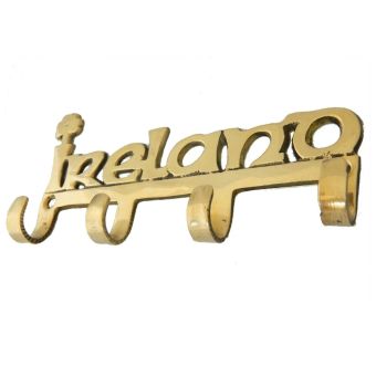 Liffey Artefacts Brass “Ireland” Key Rack – Classic Antique Finish