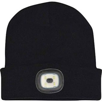 USB Rechargeable Headlight Hat - Black
