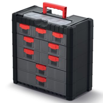 Kistenberg Multicase Cargo 501 Tool Organiser – 9-Drawer Portable Storage Unit with Lid Organiser