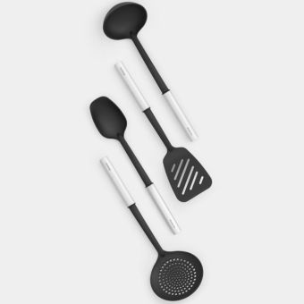 Brabantia Profile Non-Stick Kitchen Utensils Set – Complete 4-Piece Stainless Steel & Nylon Cooking Tools