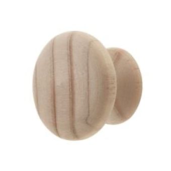 Classic Untreated Pine Cabinet Knob Set 40mm – Natural Wooden Furniture Handles I Pack of 2