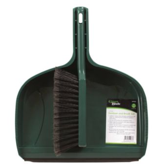 Greenblade Large Dustpan & Brush Set | Heavy Duty Outdoor Sweeping Set for Gardens & Patios