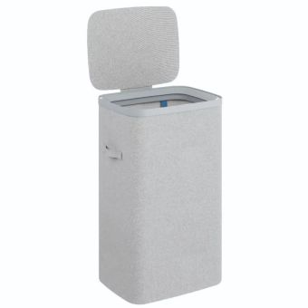 Grey Single Laundry Basket 50L – Modern Fabric Hamper with Lid