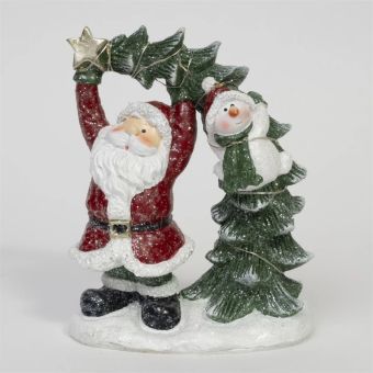 LED Santa with Xmas Tree 23cm
