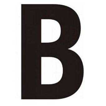 Black Helvetica Bold Condensed Style Vinyl Letter B - 75mm