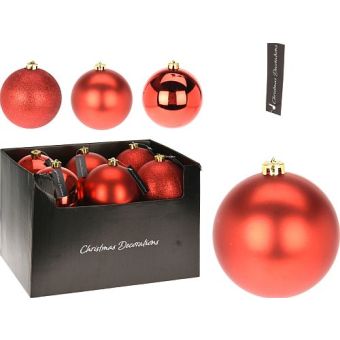 Christmas Baubles Decorations 140mm - Red (Sold individually)