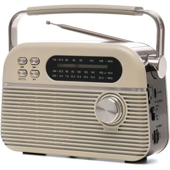 Lloytron N6405CR Bolero Portable Radio AM/FM/SW with MP3 & USB Speaker – Cream/Ivory
