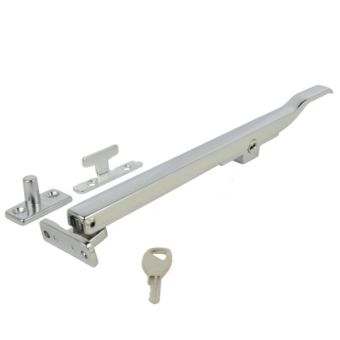Locking Window Stay Chromed Adjustable Casement Stay Secure